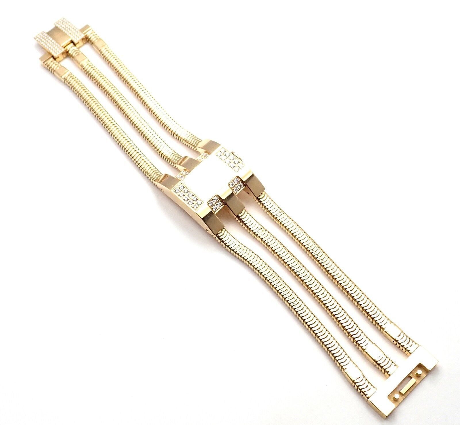 Authentic! Van Cleef & Arpels 18k Gold Diamond Liane Collection Bracelet Watch | Fortrove