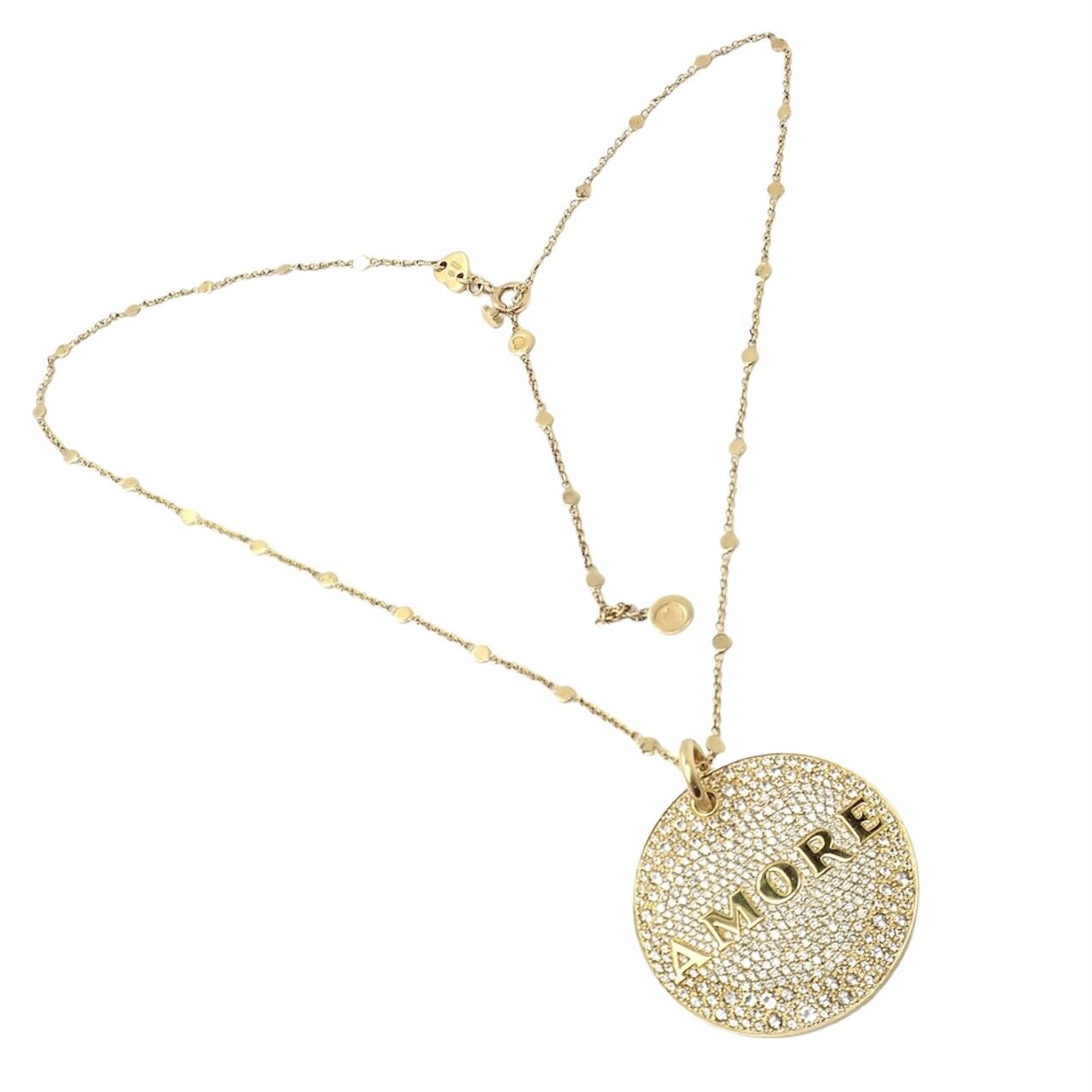 Pasquale Bruni 18k Yellow Gold Large Diamond + Sapphire Amore Pendant Necklace | Fortrove