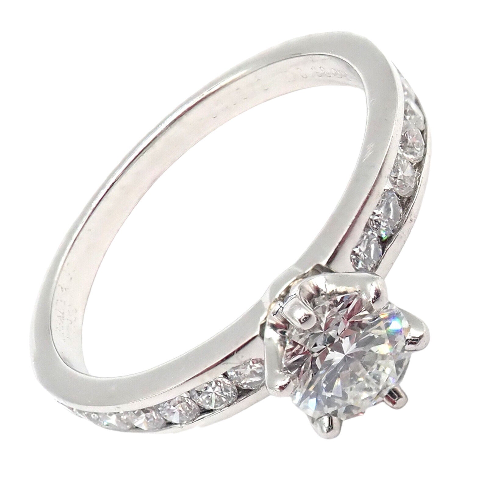 Authentic Tiffany & Co. Platinum 0.59ctw Diamond Engagement Ring sz 5.25 | Fortrove
