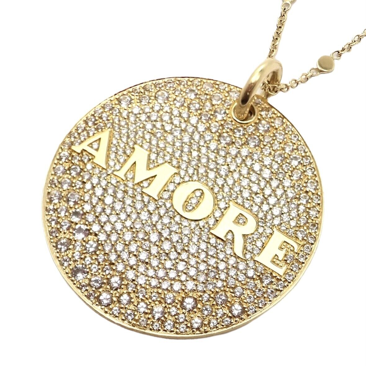 Pasquale Bruni 18k Yellow Gold Large Diamond + Sapphire Amore Pendant Necklace | Fortrove