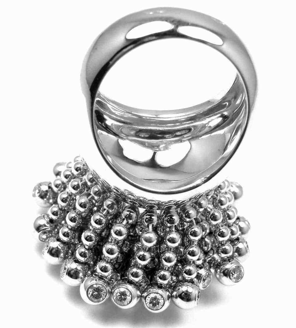 Authentic! Cartier Perruque Paris Nouvelle Vague 18k Gold Diamond Ring Paper | Fortrove