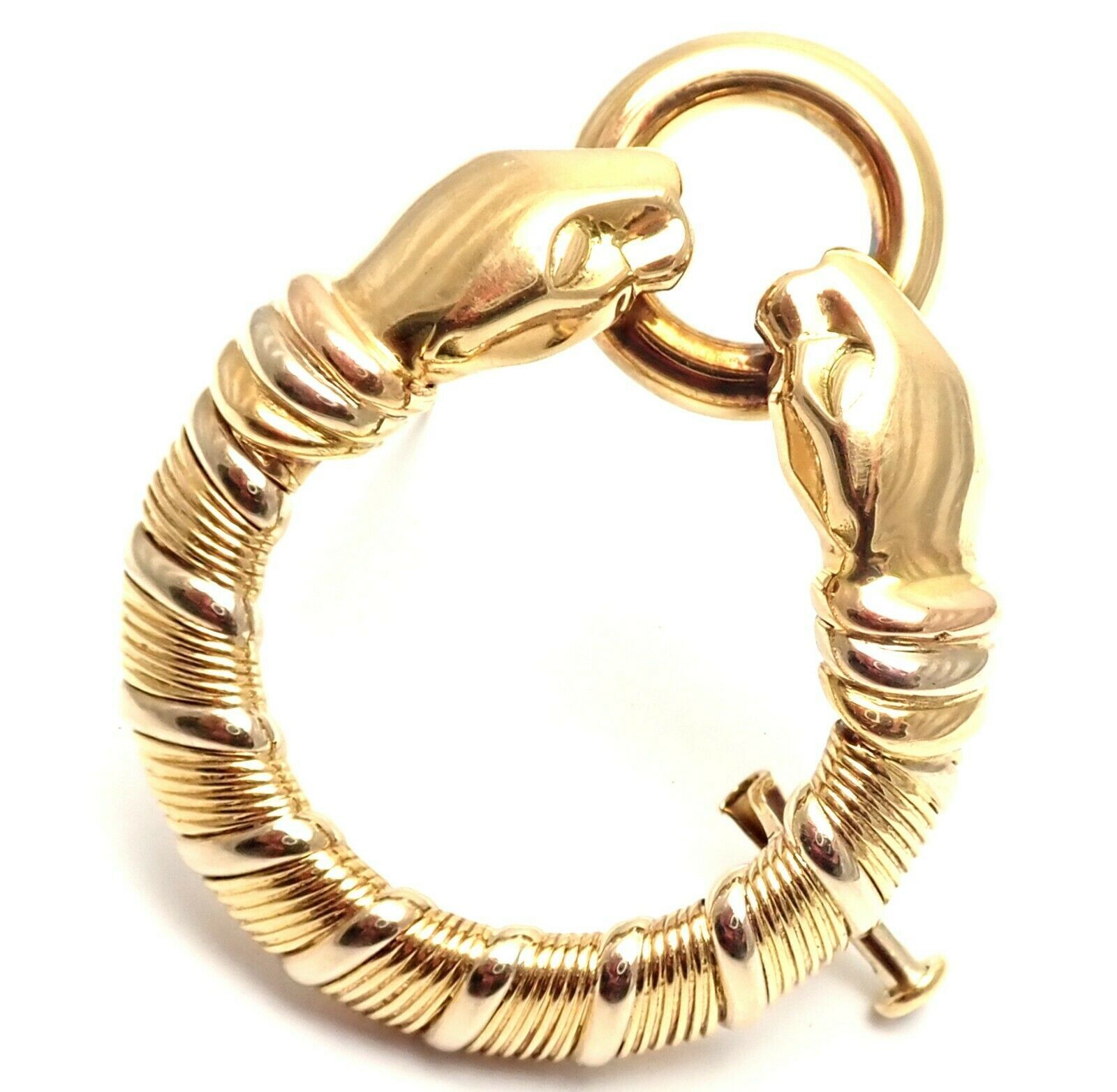 Rare! Authentic Cartier Panther Panthere 18k Tri-Color Gold Pin Brooch | Fortrove