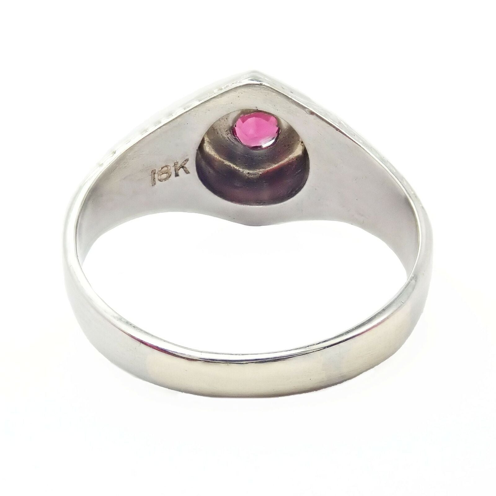 Vintage Estate 18k White Gold Ruby Art Deco Ring | Fortrove