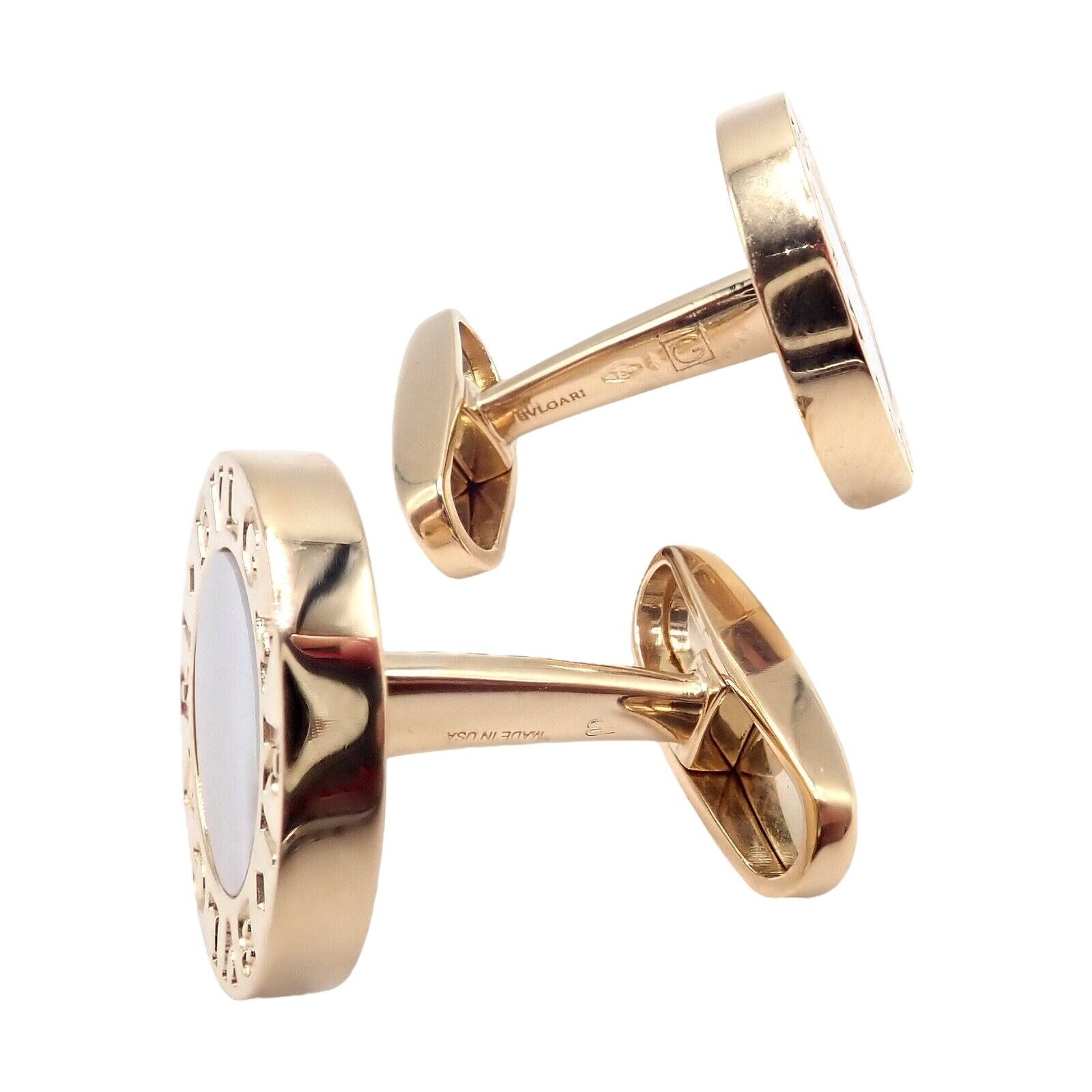 Authentic! Bvlgari Bulgari 18k Yellow Gold Multicenter Cufflink Kit Set | Fortrove