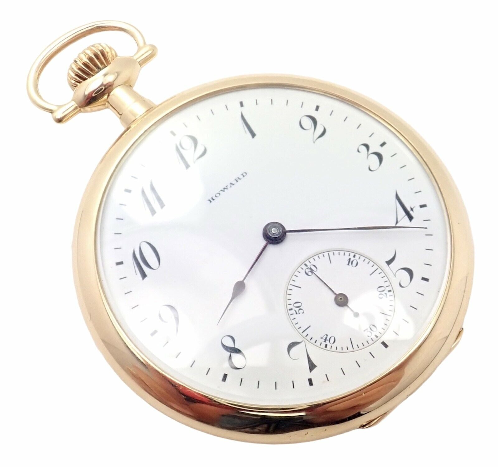 Howard Jewelry & Watches:Watches, Parts & Accessories:Watches:Pocket Watches Vintage Howard 14k Yellow Gold 46mm 17j Pocket Watch c. 1920