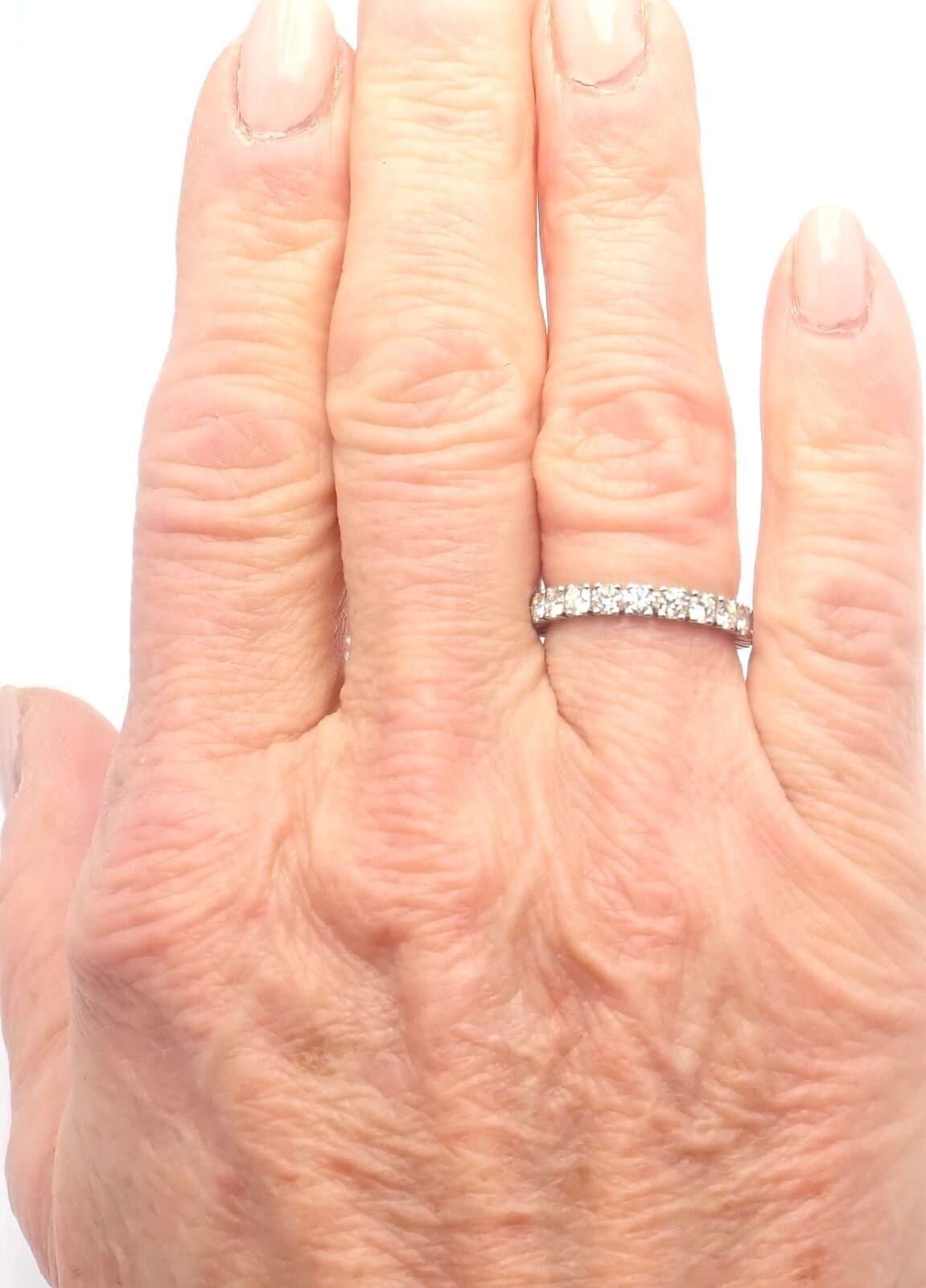 Authentic! Cartier Destinee Platinum Full Diamond Wedding Band Ring Size 6 Cert. | Fortrove