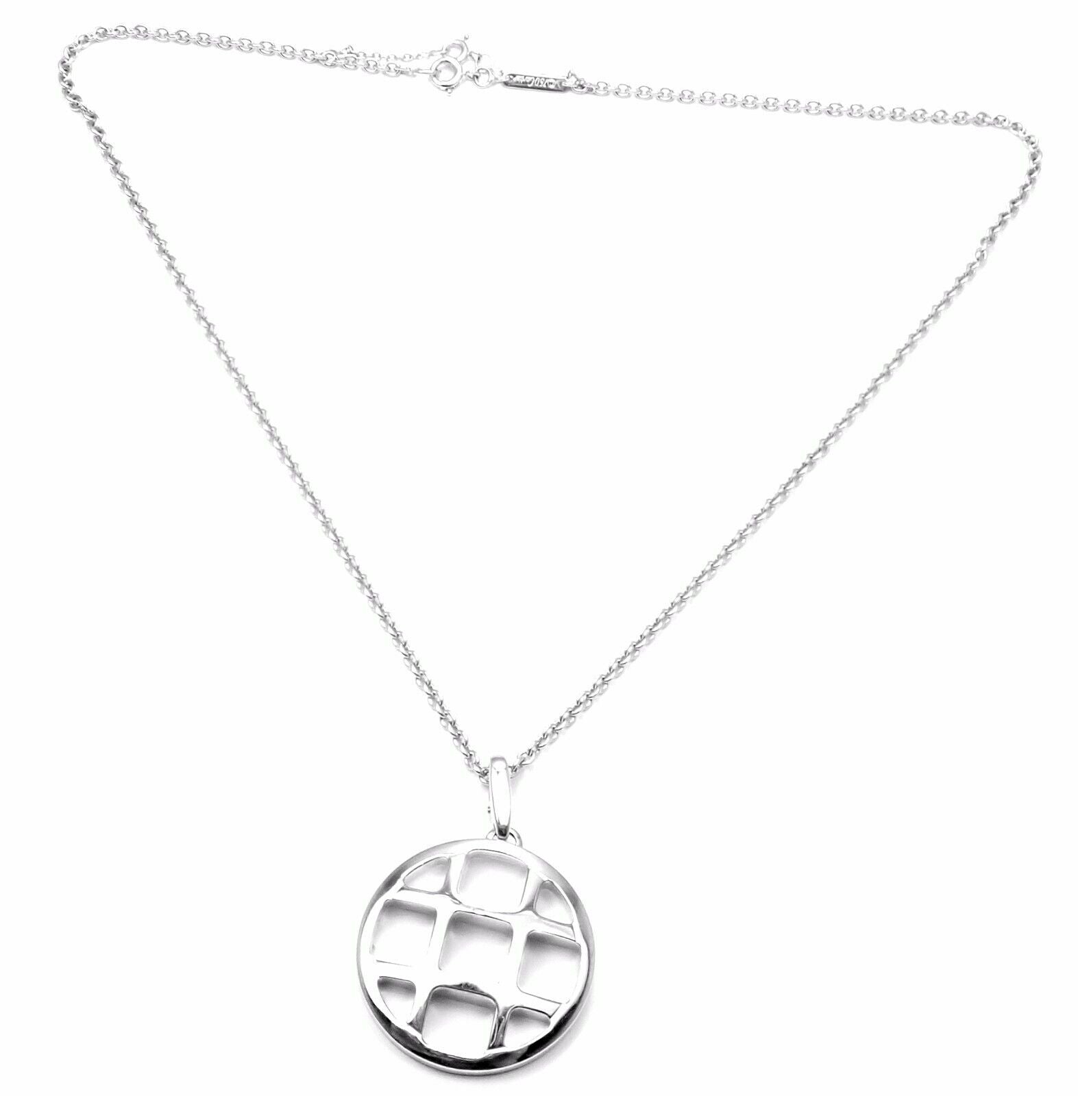 Authentic! Cartier 18k White Gold Pasha Large Pendant Chain Necklace | Fortrove