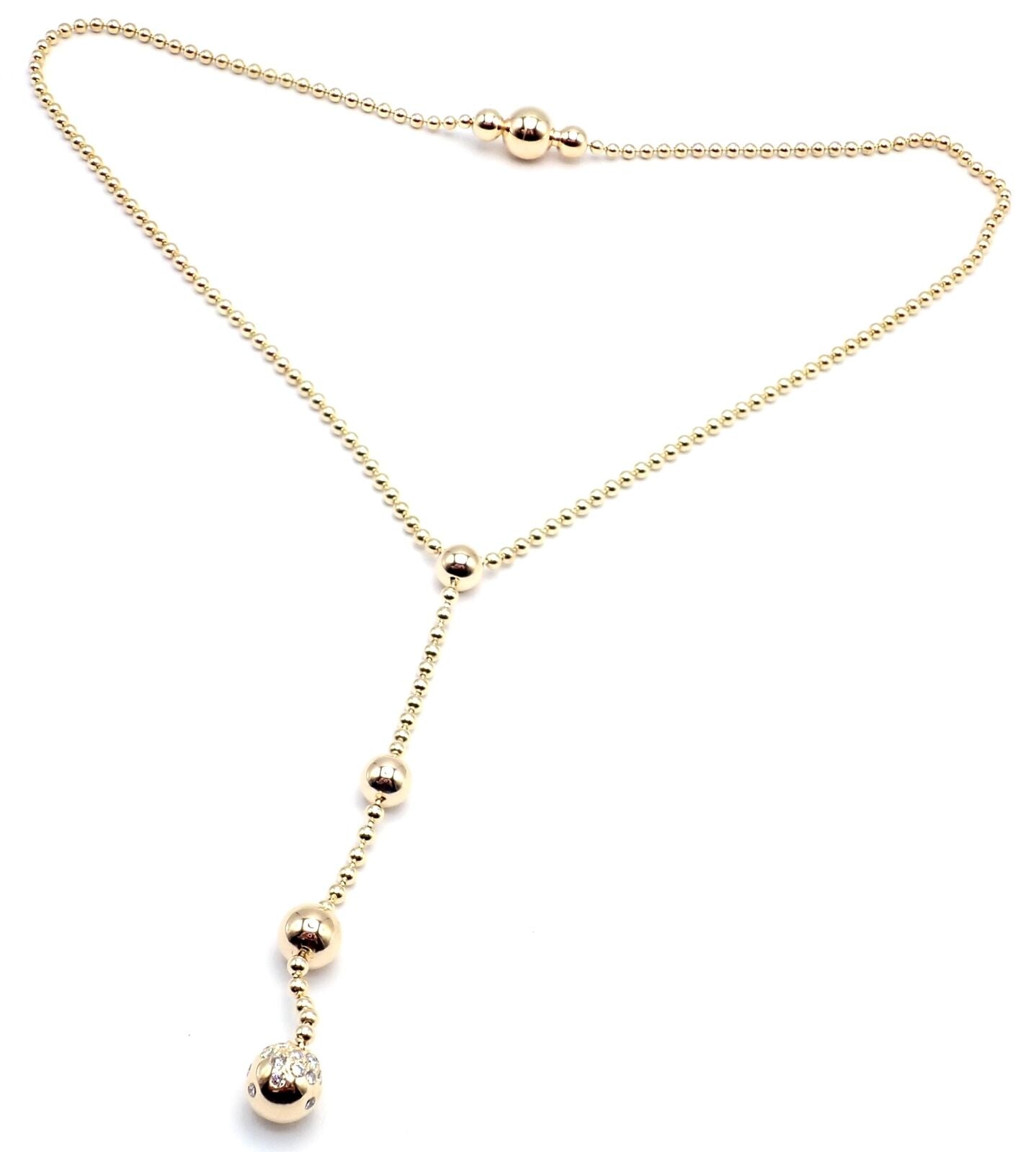 Authentic! Cartier Draperie de Decollate 18k Yellow Gold Diamond Necklace | Fortrove