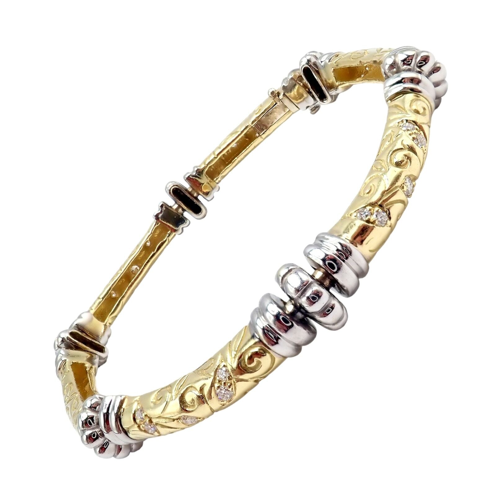 Vintage SeidenGang 18k Yellow + White Gold Diamond Laurel Collection Bracelet | Fortrove