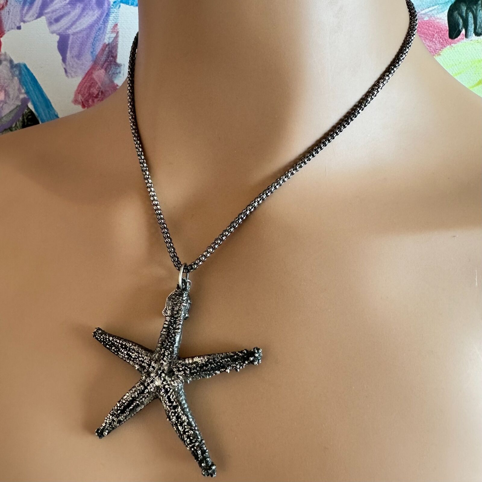 Rare! Vintage Mario Buccellati Silver Large Starfish Statement Necklace | Fortrove