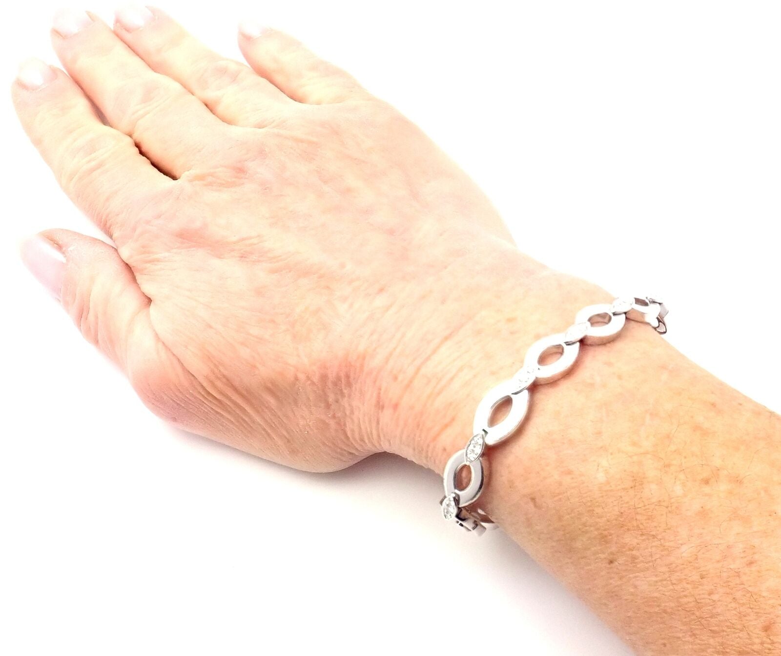 Rare! Authentic Cartier 18K White Gold Diamond Diadea Link Bracelet Certificate | Fortrove