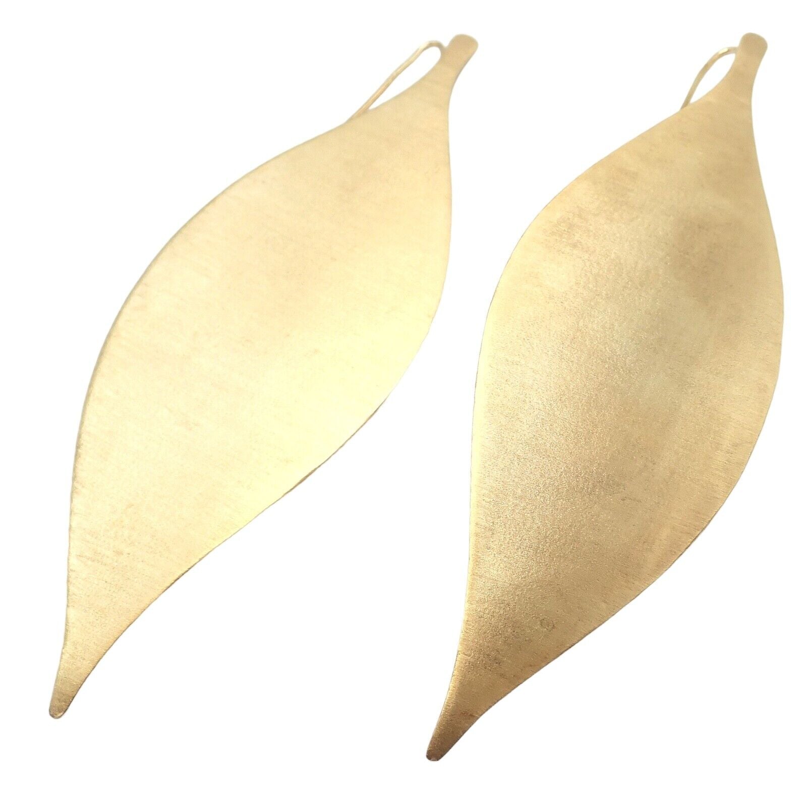 Rare Authentic H. Stern 18k Yellow Gold Large Giant Leaf Dangle Earrings | Fortrove