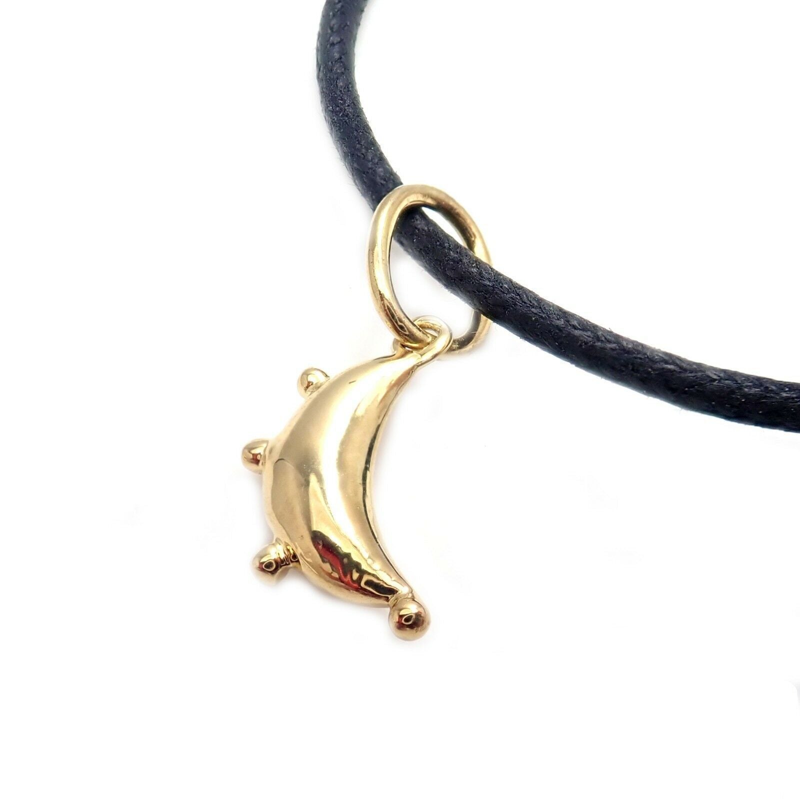 Temple St Clair 18k Crescent Moon Charm Cord Bracelet | Fortrove