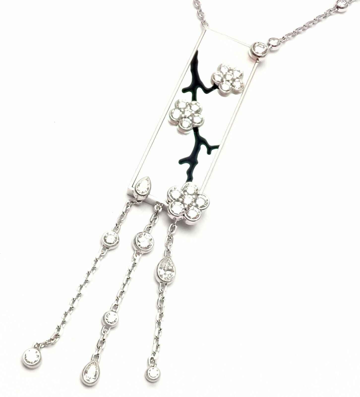 Authentic! Van Cleef & Arpels Miroir Des Eaux 18k Gold Diamond MOP Necklace | Fortrove