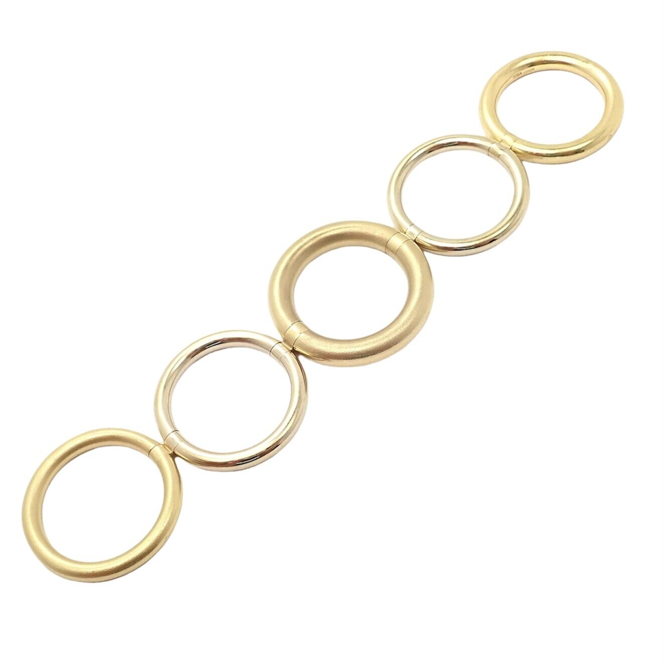 Authentic! Pomellato 18k Yellow White Gold 5 Row Interlocking Tubolare Band Ring | Fortrove