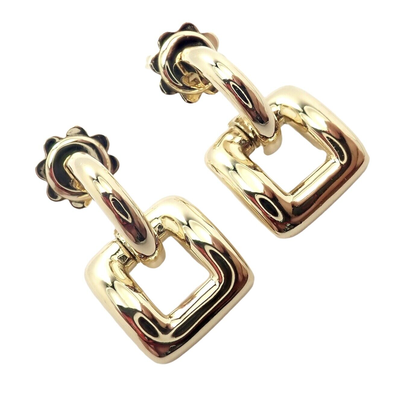 Rare! Authentic Vintage Tiffany & Co 18k Yellow Gold Square Earrings 2001 | Fortrove