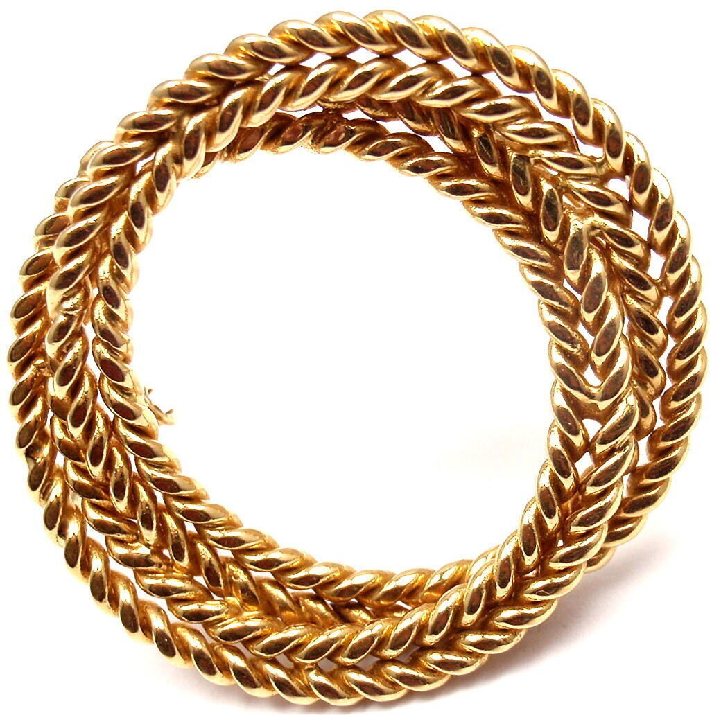 Rare! Authentic Vintage Hermes Paris 18k Yellow Gold Brooch Pin