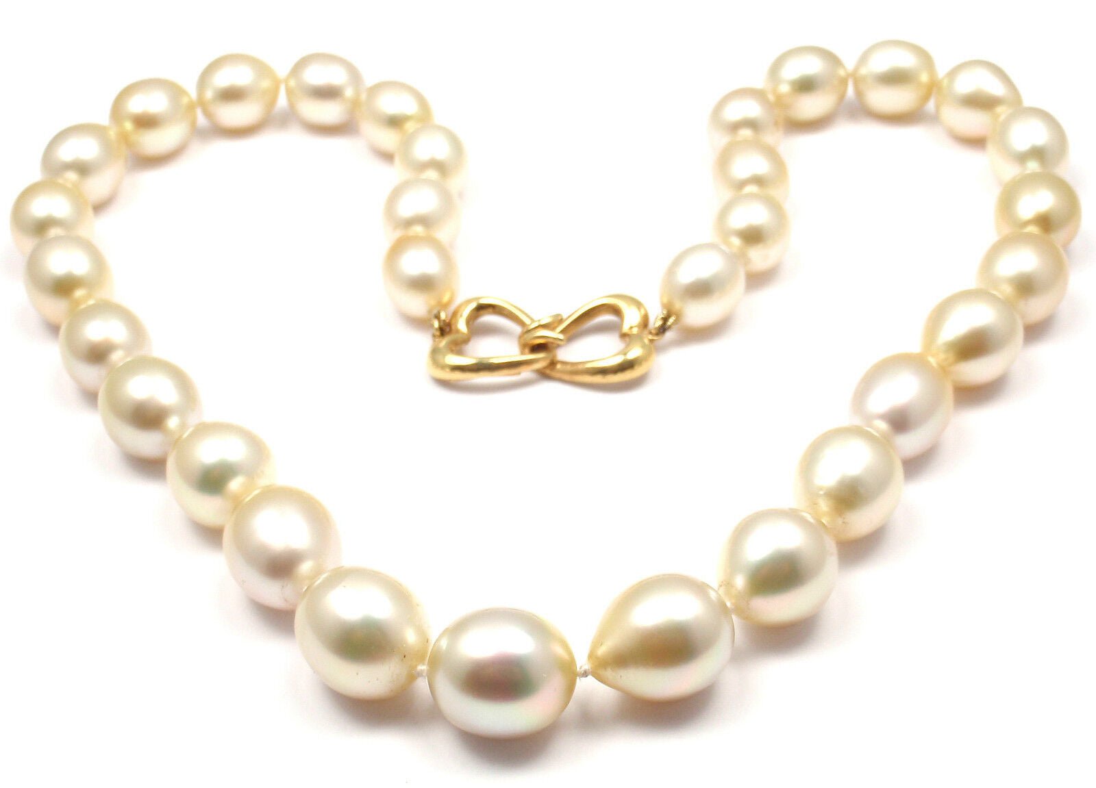 Rare! Authentic Andrew Clunn 18k Yellow Gold Golden Tahitian Pearl Necklace | Fortrove