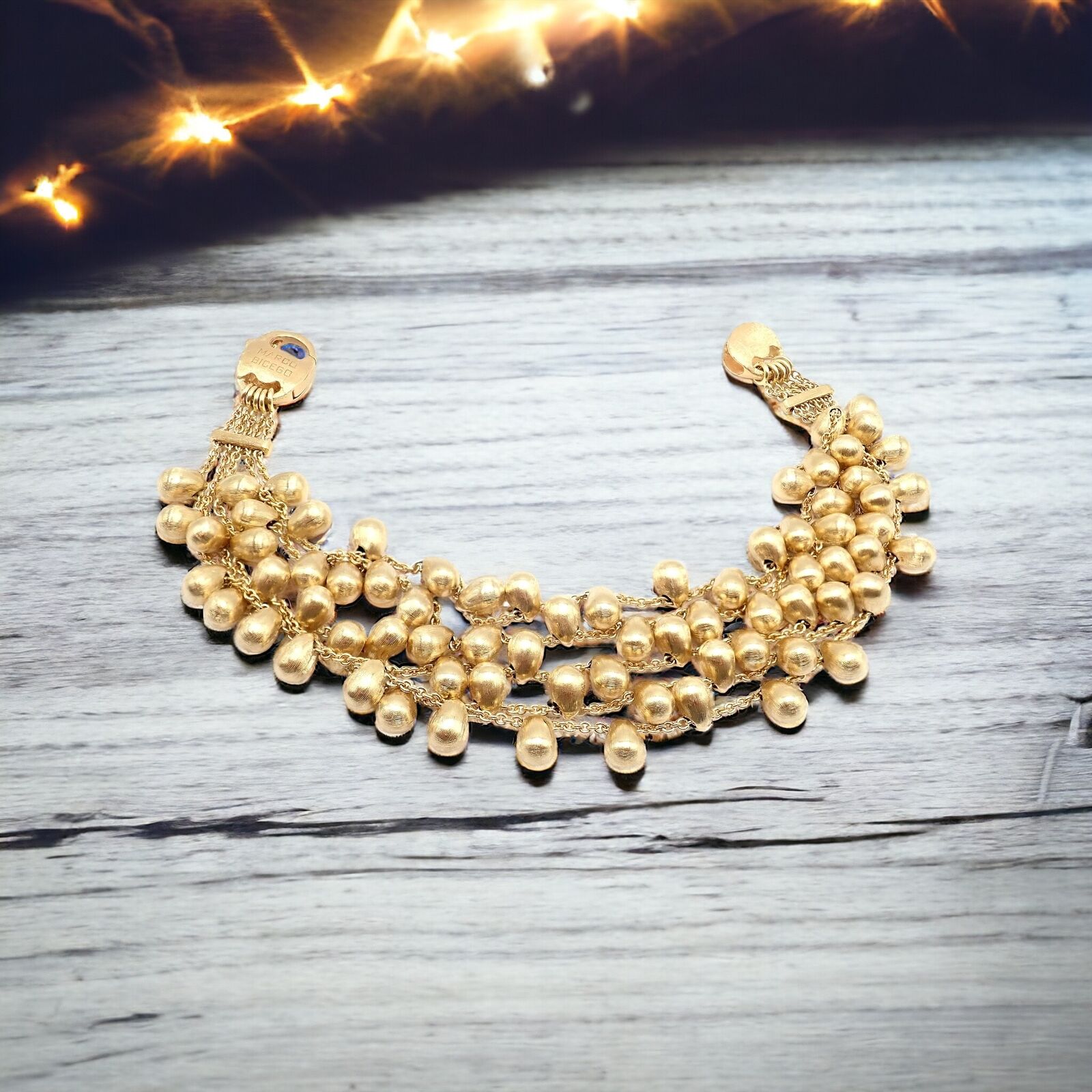 Authentic! Marco Bicego 18k Yellow Gold Five 5 Stand Acapulco Bead Bracelet | Fortrove