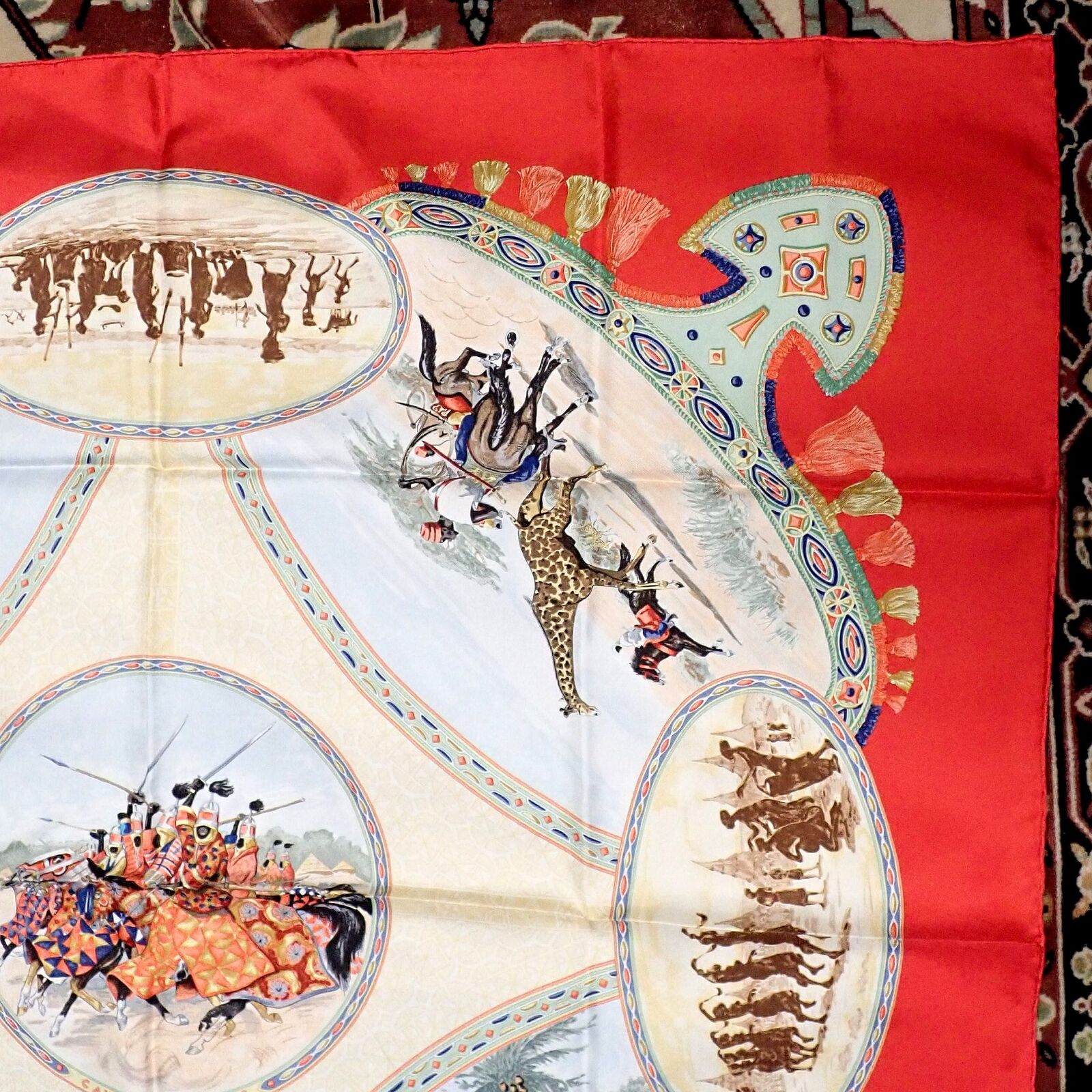 Authentic RARE! Hermes Carre Africa Tribe Vintage 90cm Silk Scarf | Fortrove
