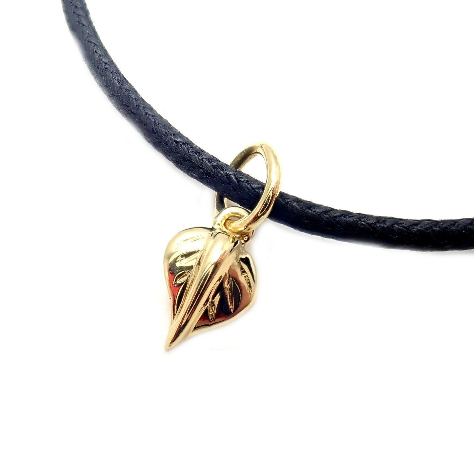 Temple St Clair 18k Tanooki Nature Leaf Charm Cord Bracelet | Fortrove