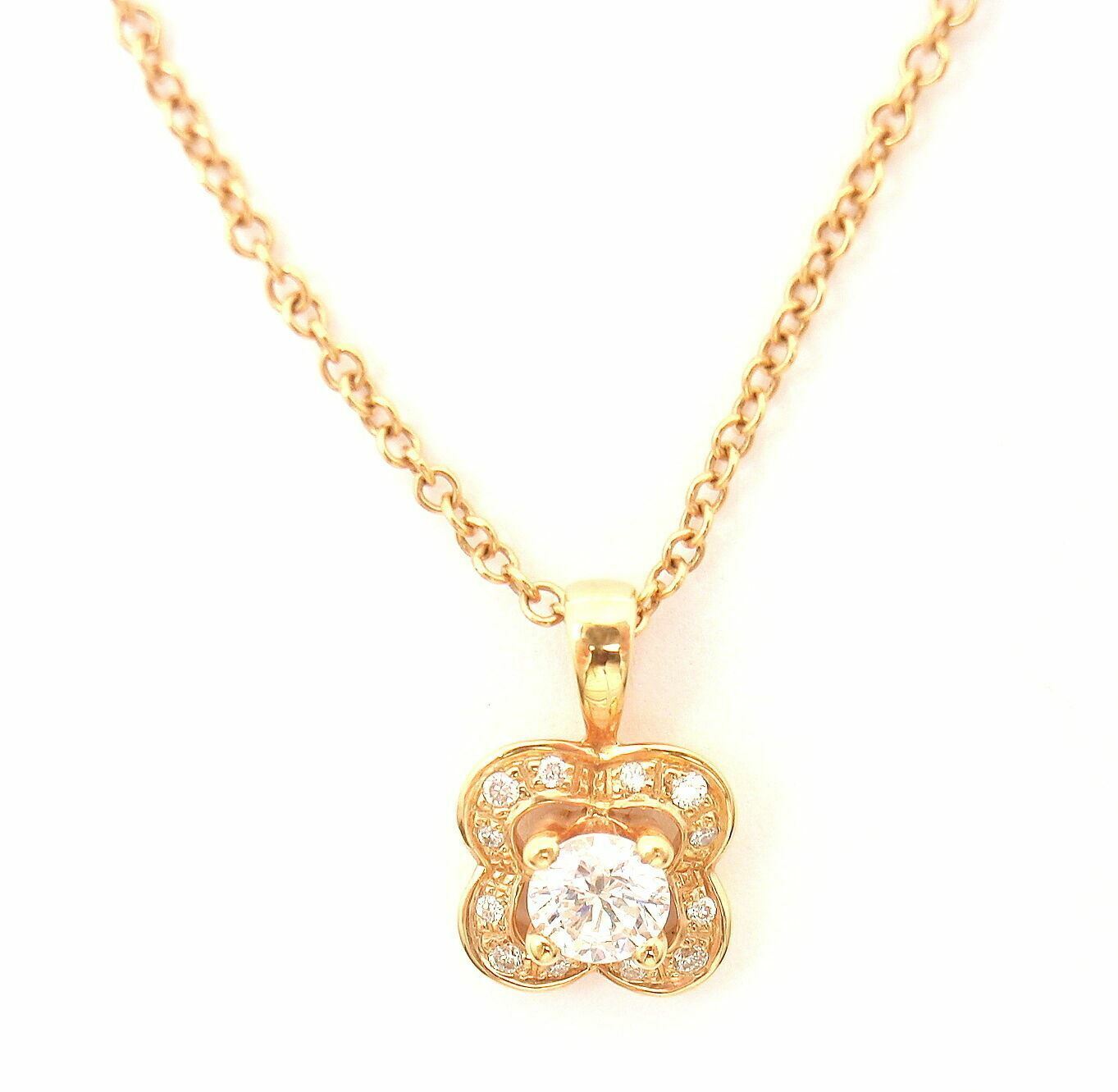 MAUBOUSSIN 18K ROSE GOLD DIAMOND FLOWER PENDANT NECKLACE | Fortrove
