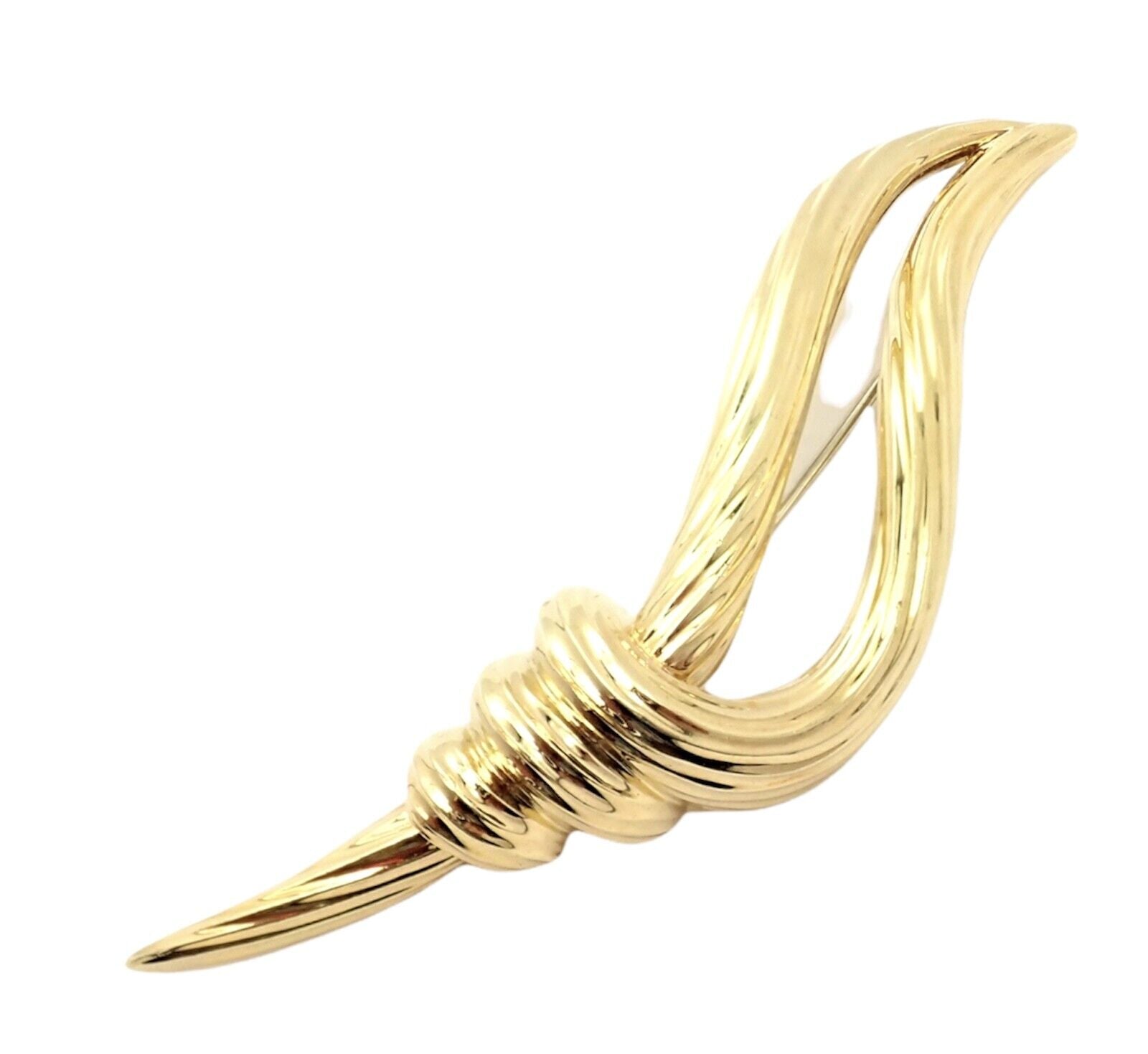 Rare! Authentic Henry Dunay 18k Yellow Gold Olympic Torch Pin Brooch | Fortrove