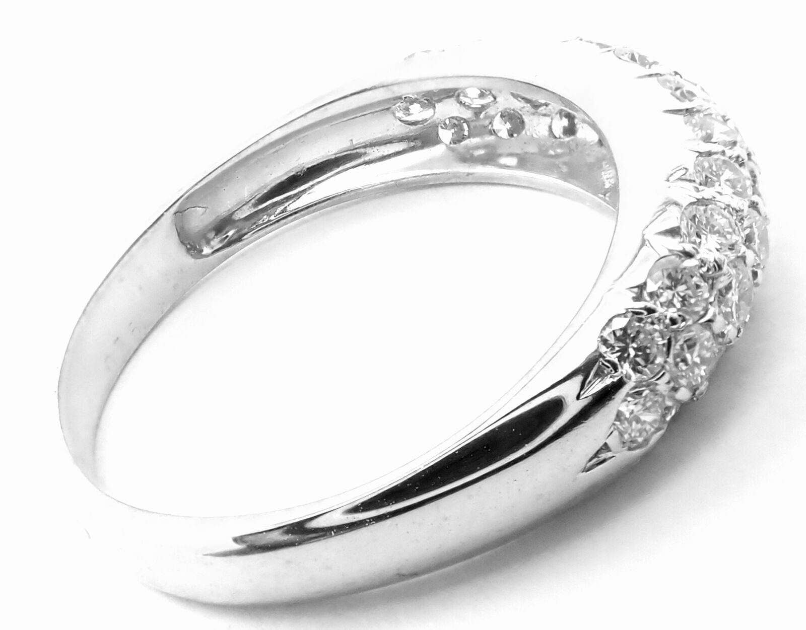 Rare! Authentic Van Cleef & Arpels 18k White Gold Diamond Band Ring | Fortrove