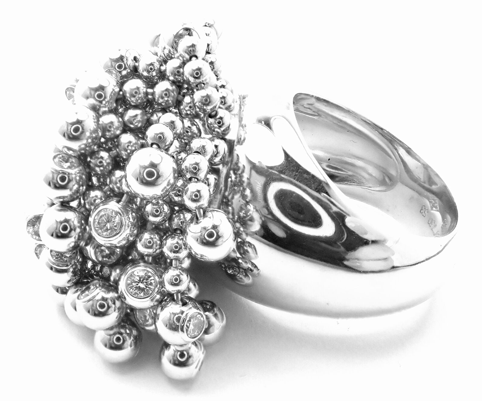 Authentic! Cartier Perruque Paris Nouvelle Vague 18k Gold Diamond Ring Paper | Fortrove