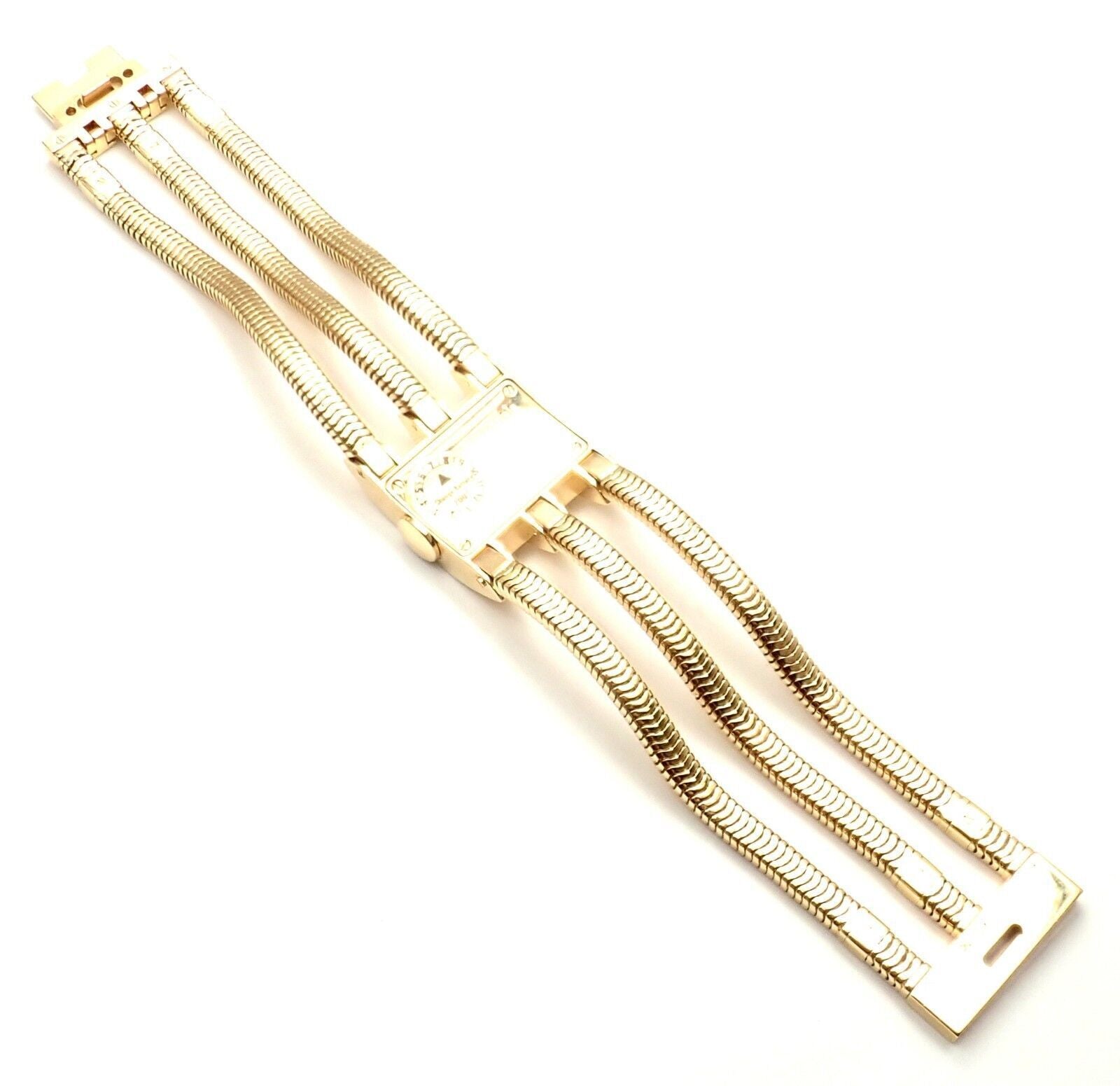 Authentic! Van Cleef & Arpels 18k Gold Diamond Liane Collection Bracelet Watch | Fortrove