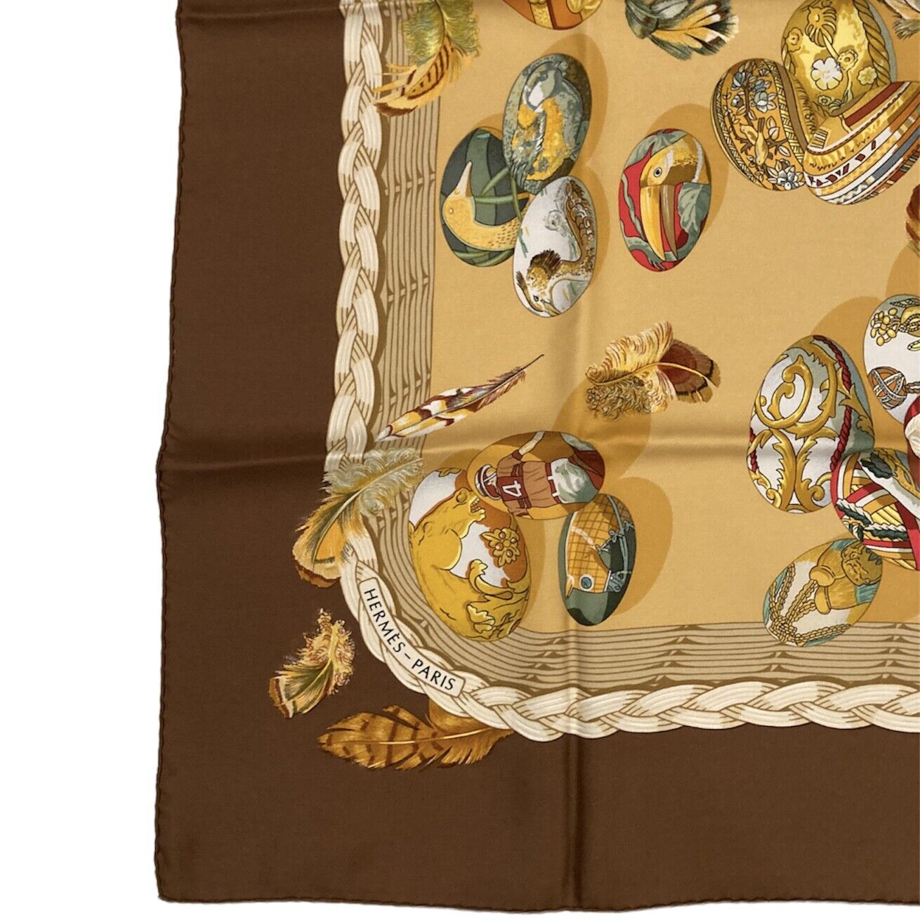 Authentic RARE! Hermes Eggs Latham Des œufs Vintage 90cm Silk Scarf | Fortrove