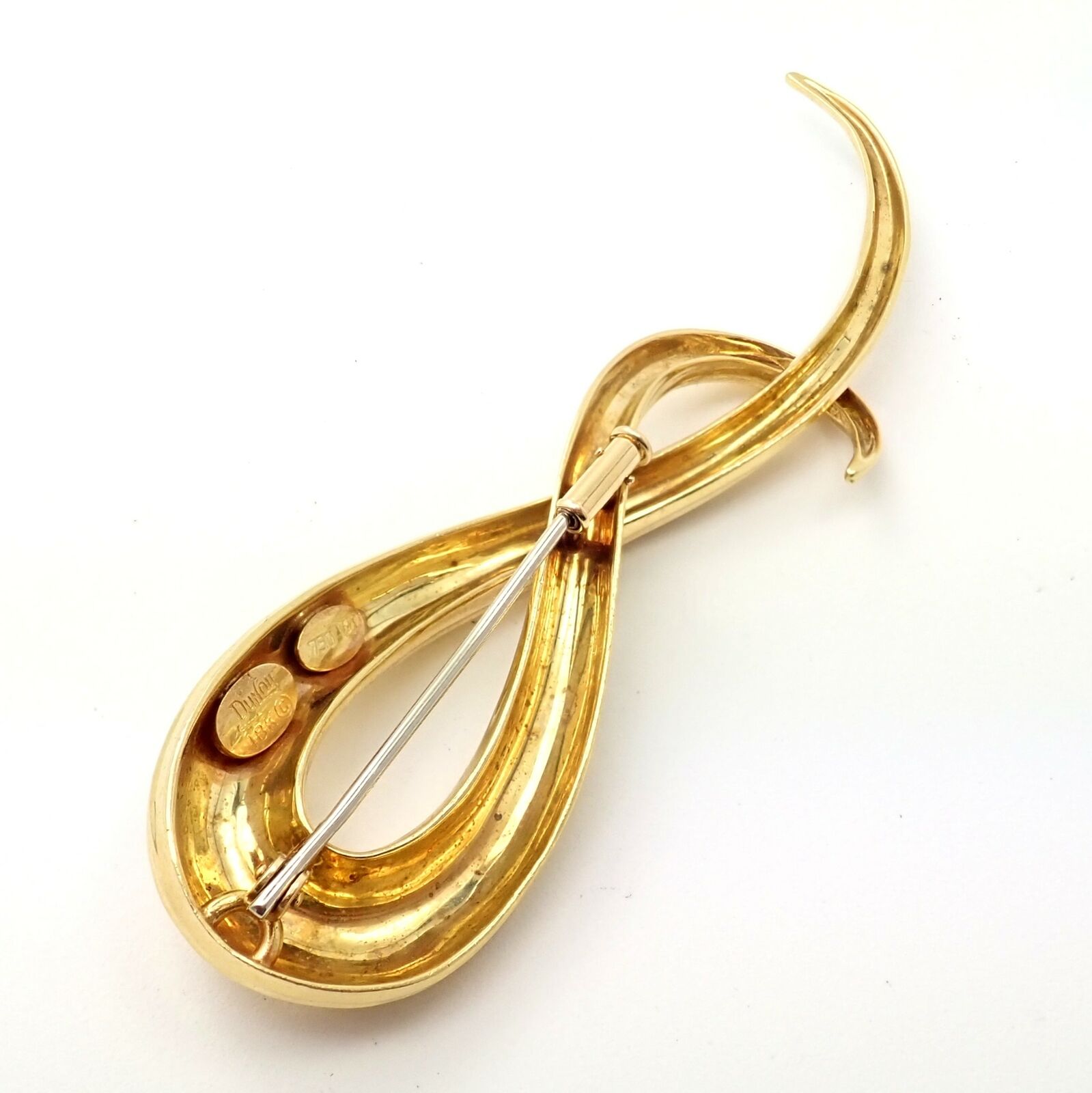 Rare! Authentic Henry Dunay 18k Yellow Gold Abstract Pin Brooch | Fortrove