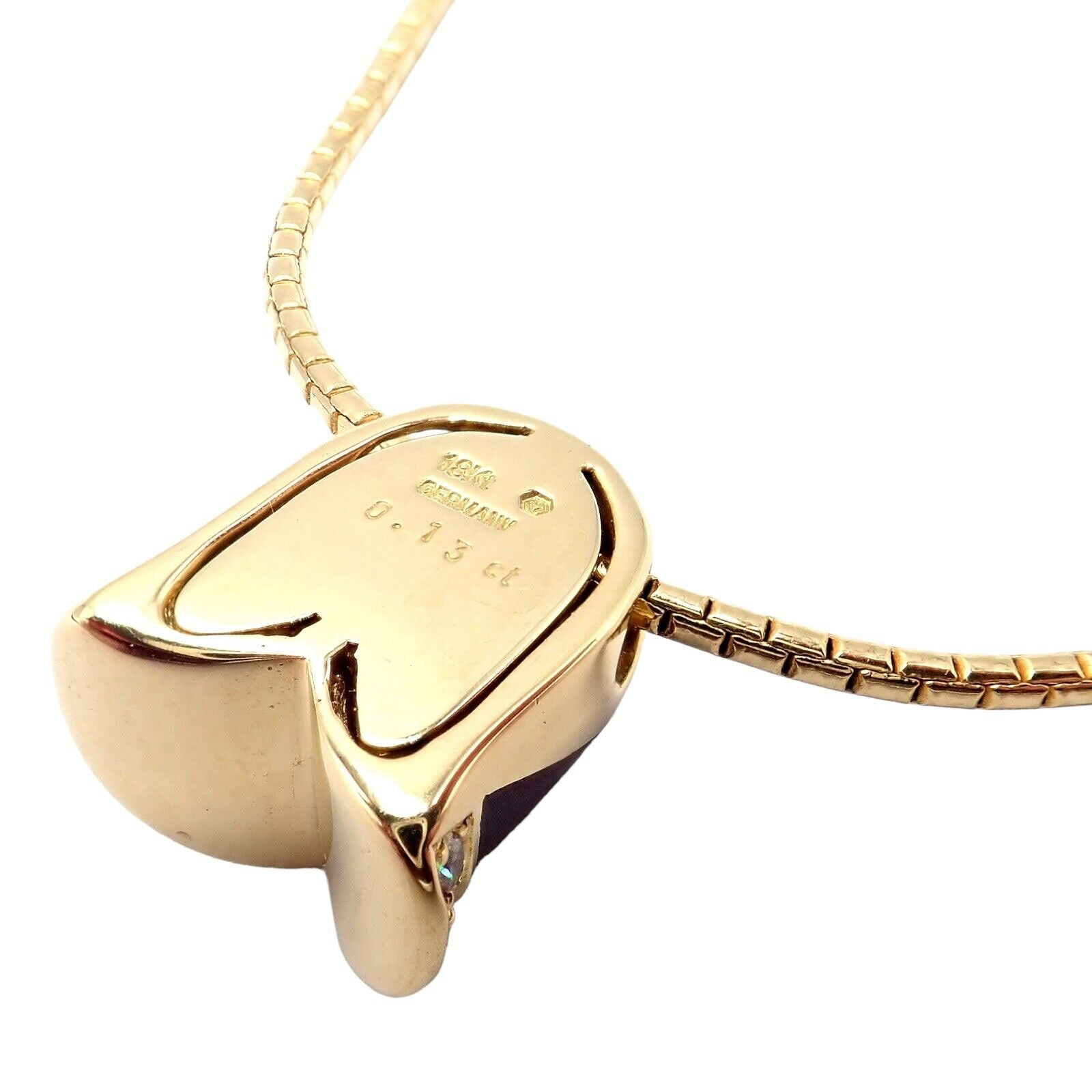 Authentic! Fabrege Diamond Tulip Red Enamel Pendant Necklace | Fortrove