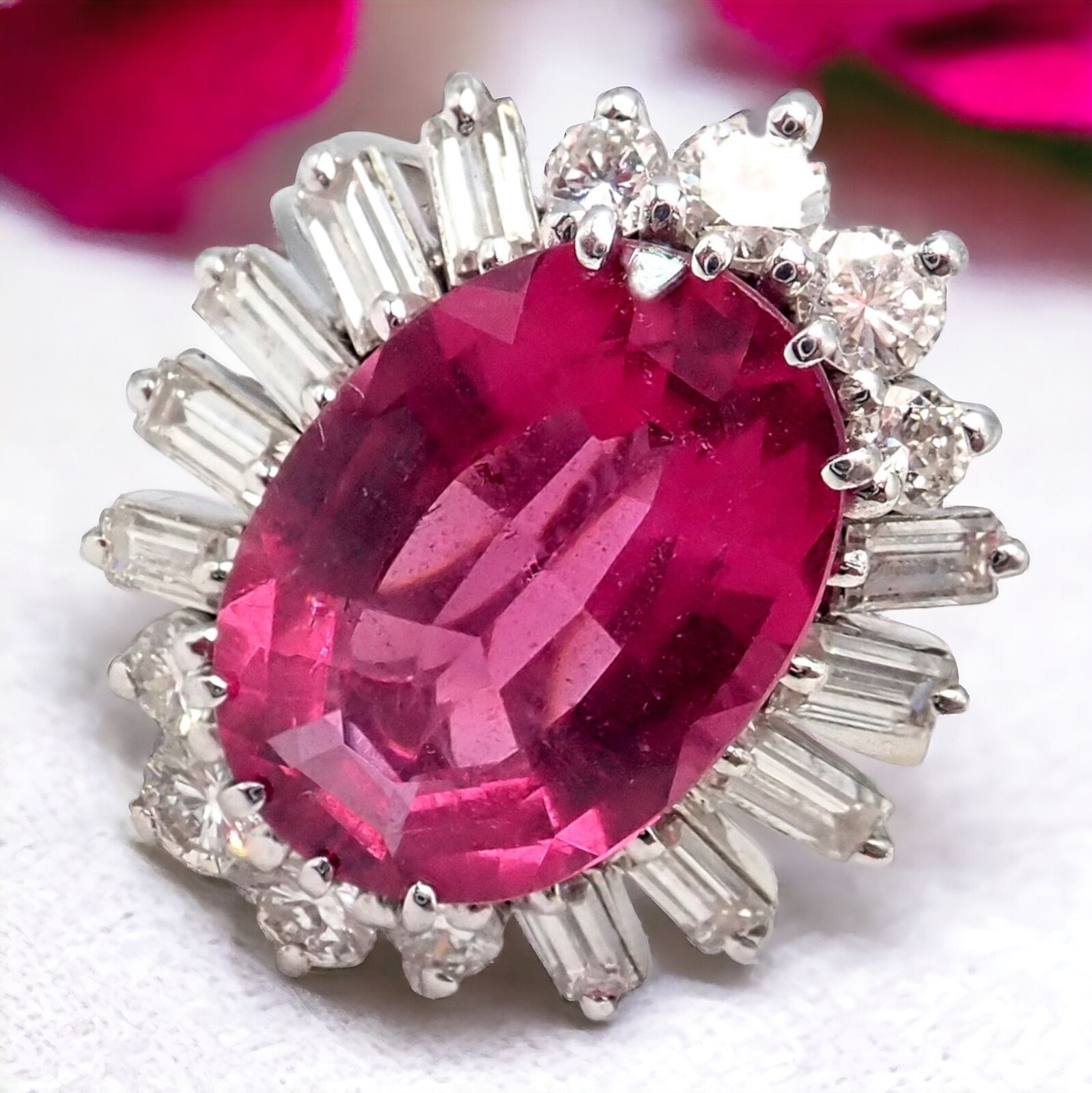 Authentic! H. Stern 18k White Gold Diamond Pink Tourmaline Ring + Earrings Set | Fortrove