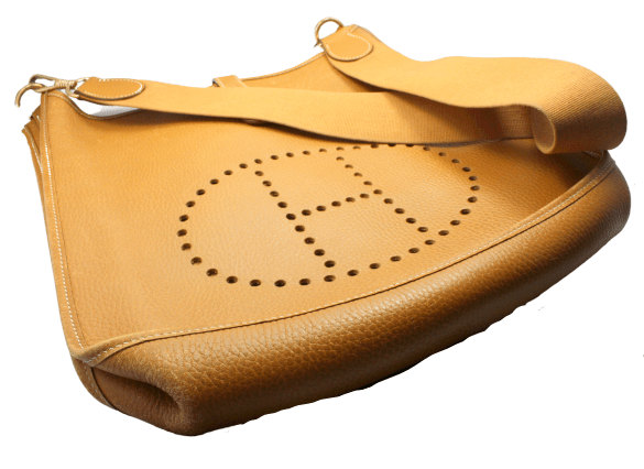 Authentic! Hermes Evelyne Natural Tan Clemence Leather GM Handbag Purse | Fortrove