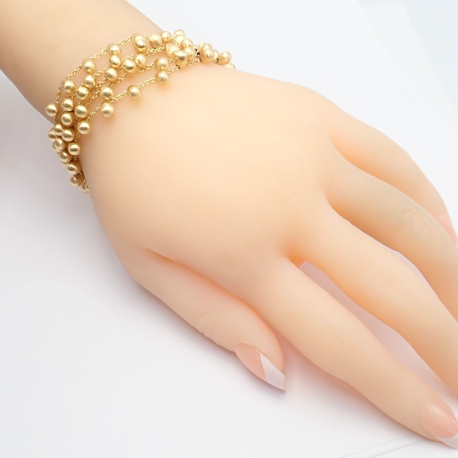 Authentic! Marco Bicego 18k Yellow Gold Five 5 Stand Acapulco Bead Bracelet | Fortrove