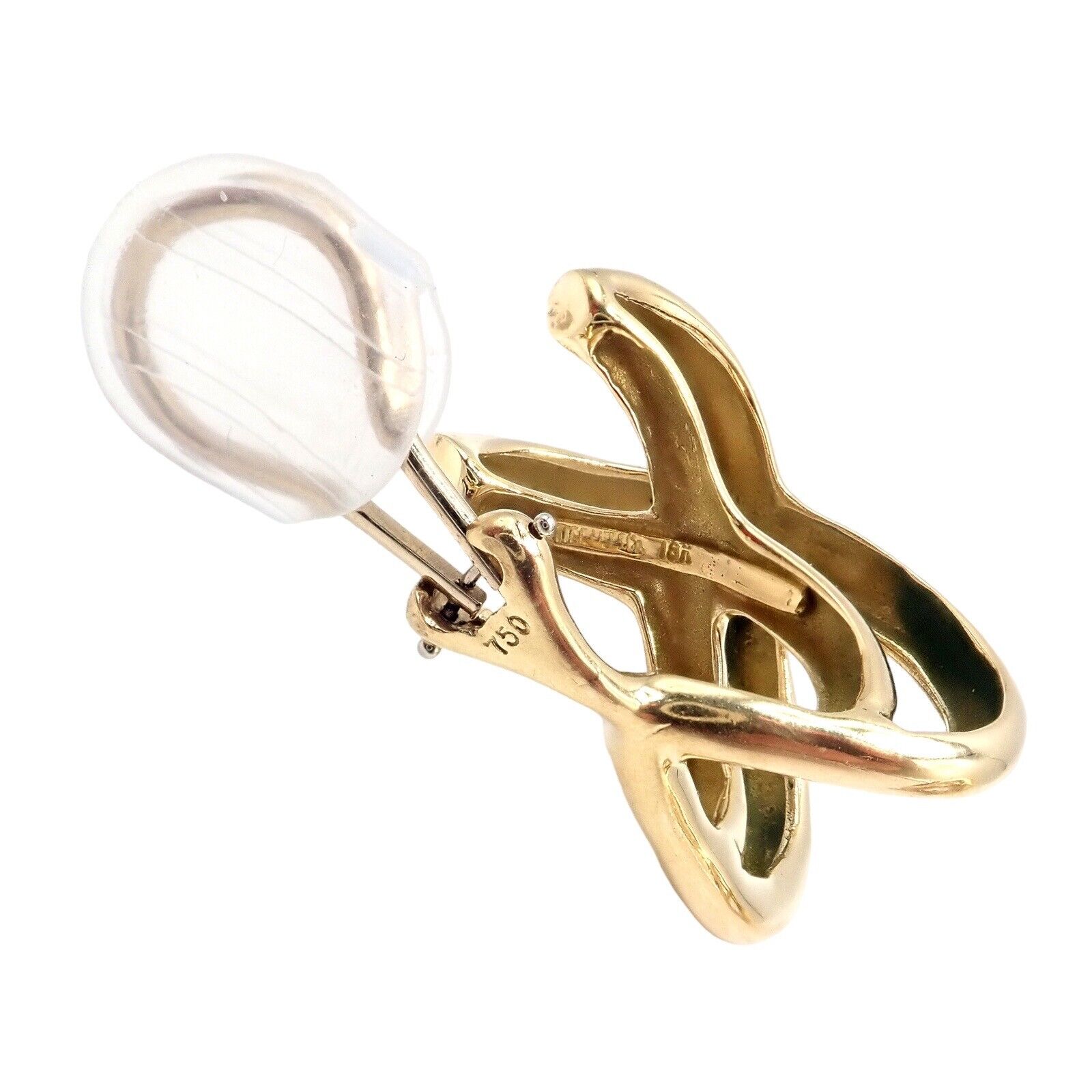 Vintage! Tiffany & Co Claflin 18k Yellow Gold Large Double X Crisscross Earrings | Fortrove