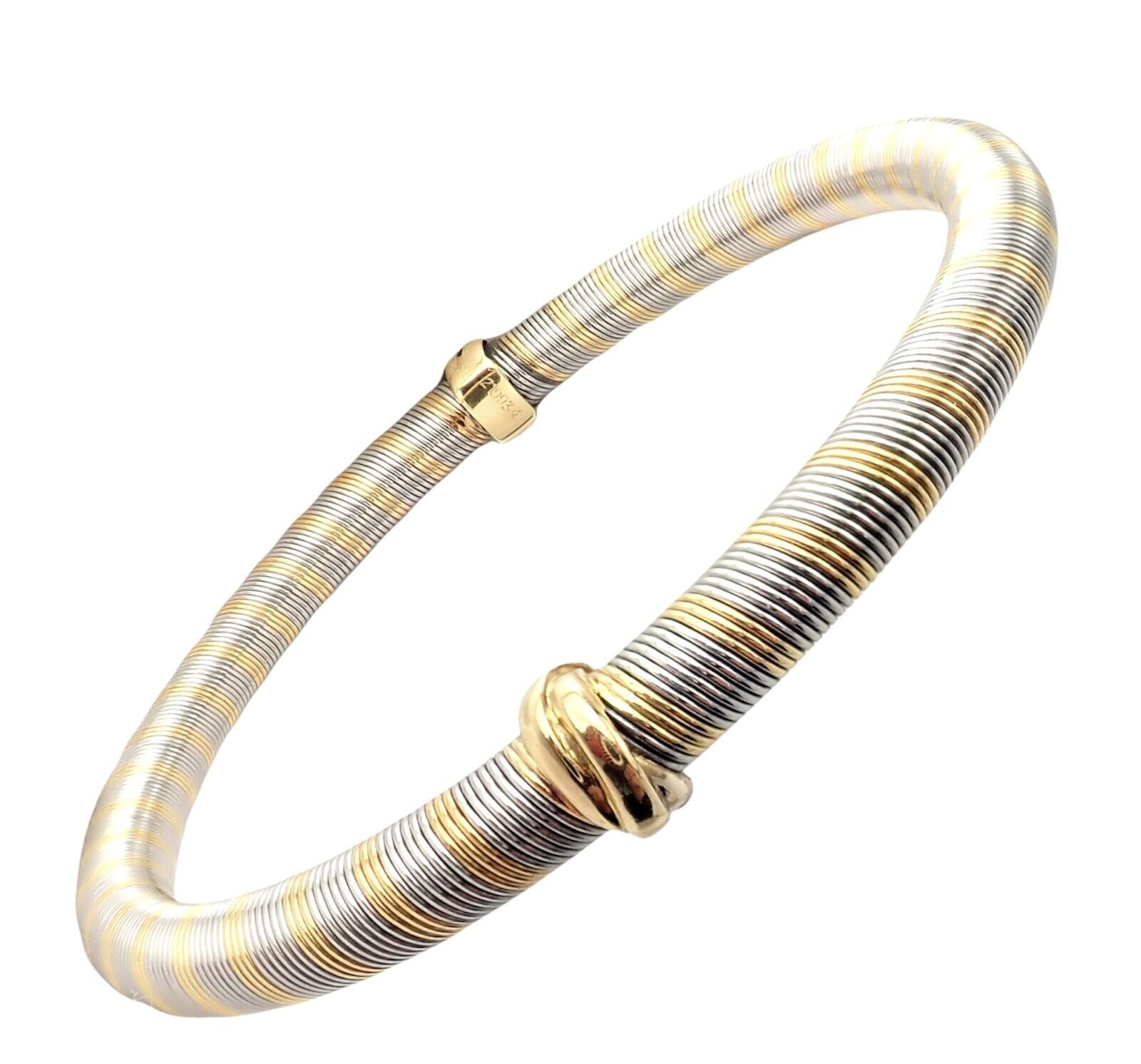 Authentic Vintage Cartier 18k Yellow Gold + Steel Bangle Trinity Bracelet | Fortrove
