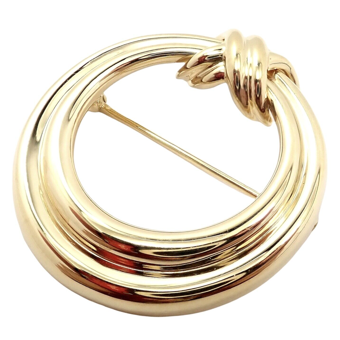 Authentic! Tiffany & Co 18k Yellow Gold Large X and O Open Circle Pin Brooch | Fortrove