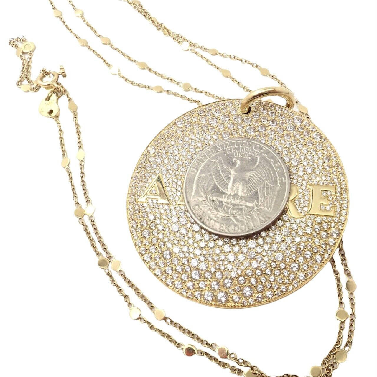Pasquale Bruni 18k Yellow Gold Extra Large Diamond + Sapp Amore Pendant Necklace | Fortrove