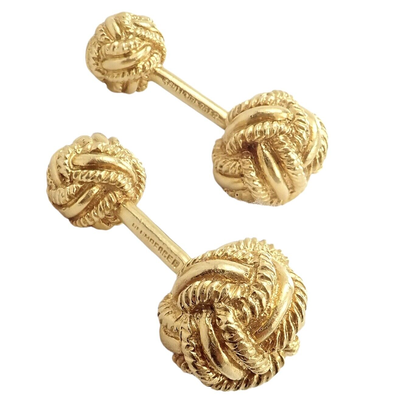 Rare! Vintage Tiffany & Co. 18k Yellow Gold Schlumberger Rope Knot Cufflinks | Fortrove
