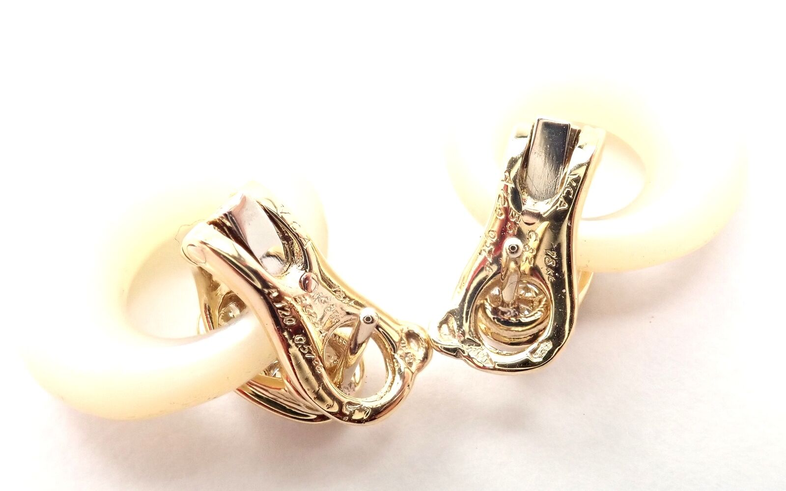 Rare! Van Cleef & Arpels 18k Yellow Gold Diamond MOP Door Knocker Earrings | Fortrove