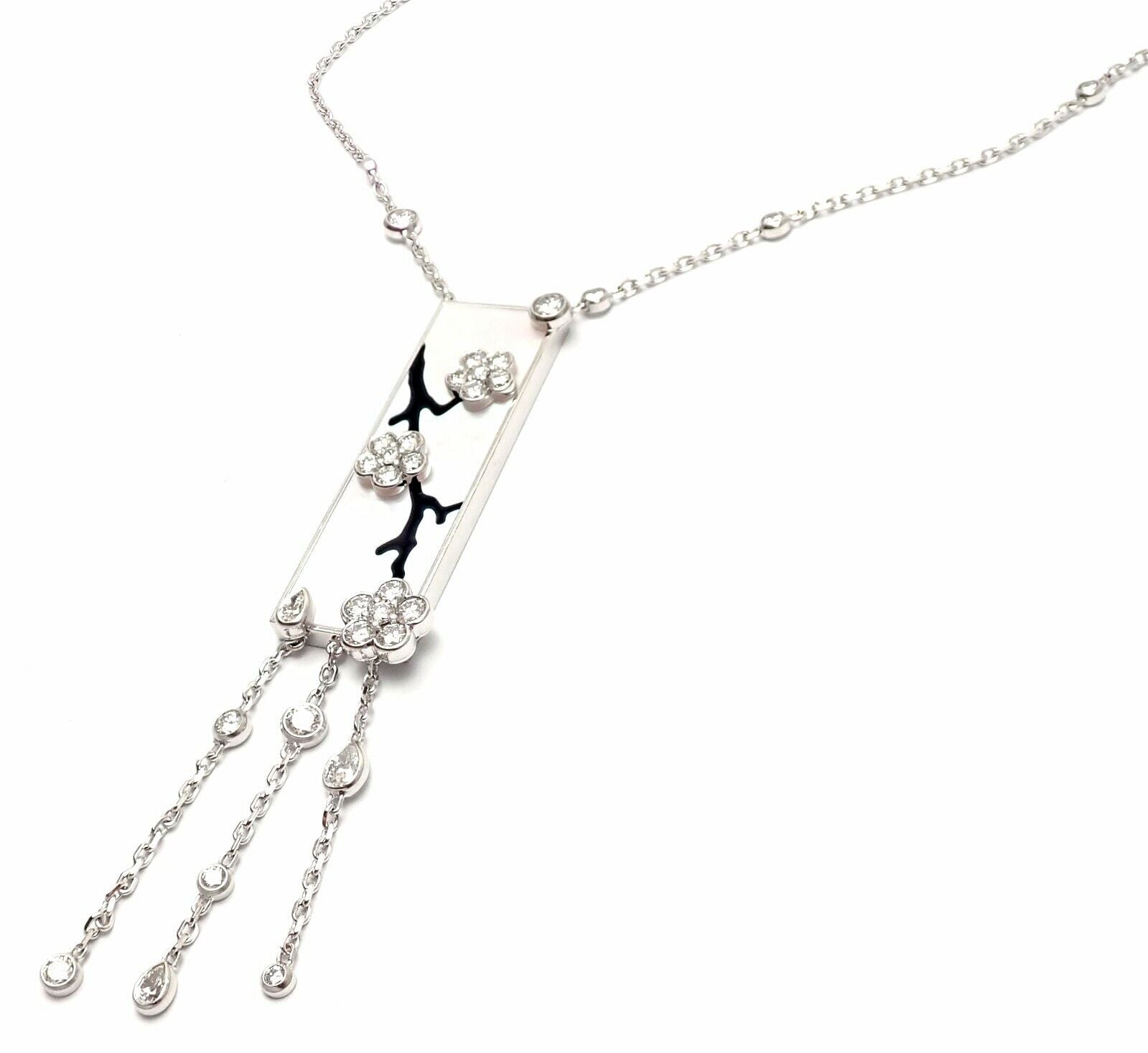 Authentic! Van Cleef & Arpels Miroir Des Eaux 18k Gold Diamond MOP Necklace | Fortrove