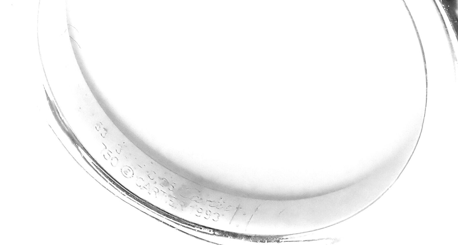 Authentic! Cartier 18k White Gold Diamond Ellipse Band Ring Size 53 US 6 1/4 | Fortrove