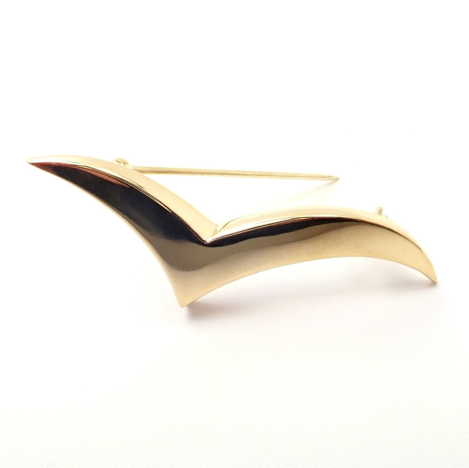 Authentic Tiffany & Co. 18K Yellow Gold Seagull Bird Pin Brooch | Fortrove