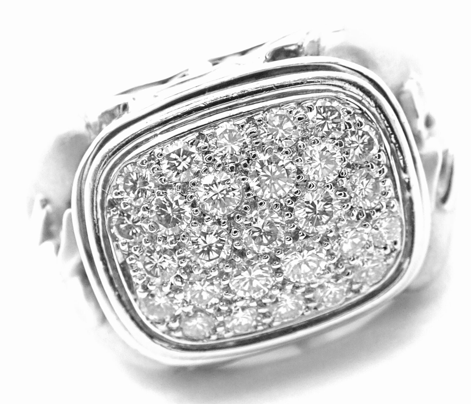 Authentic! Carrera Y Carrera Dolphin Motif 18k White Gold Diamond Ring | Fortrove