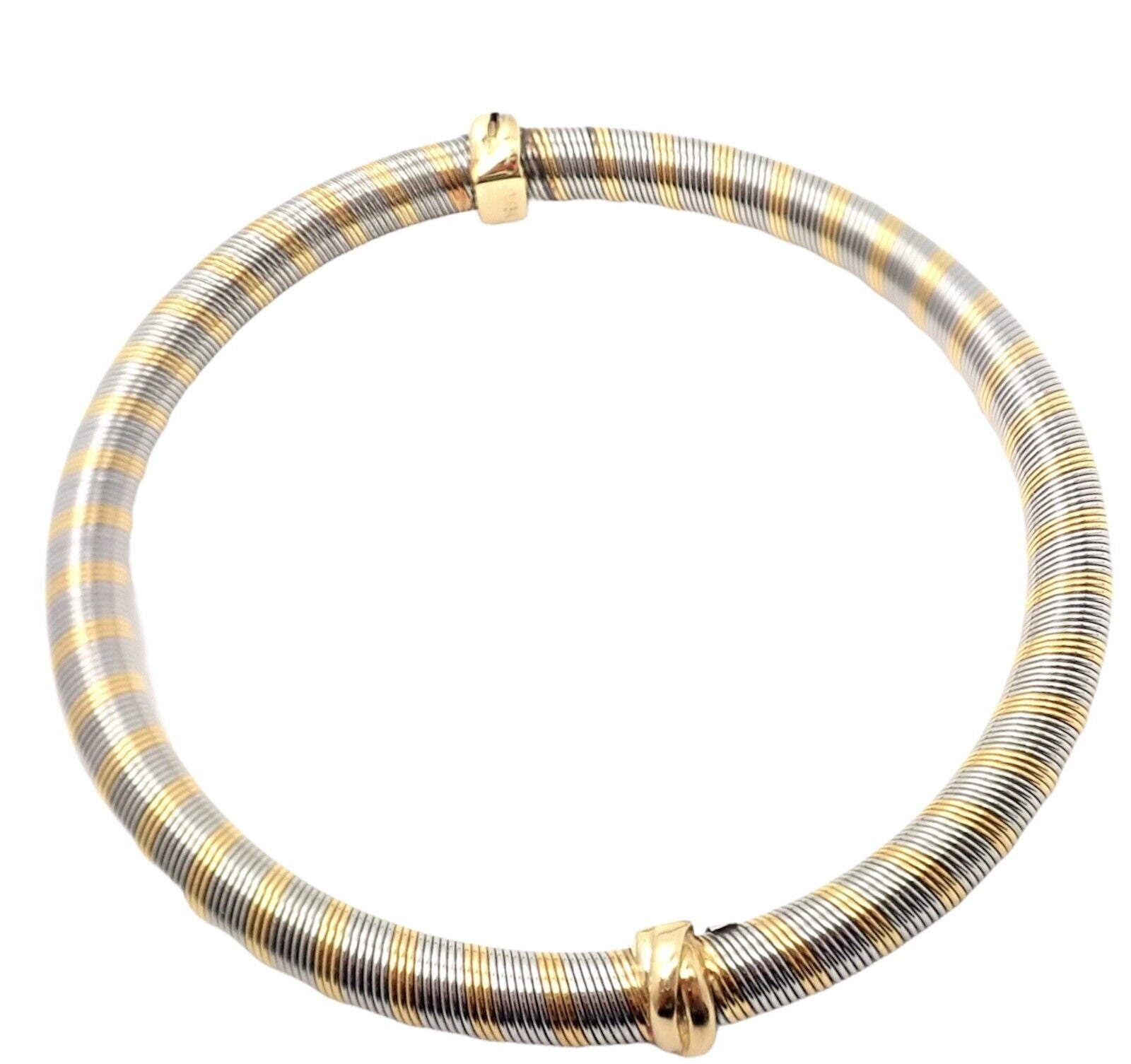Authentic Vintage Cartier 18k Yellow Gold + Steel Bangle Trinity Bracelet | Fortrove