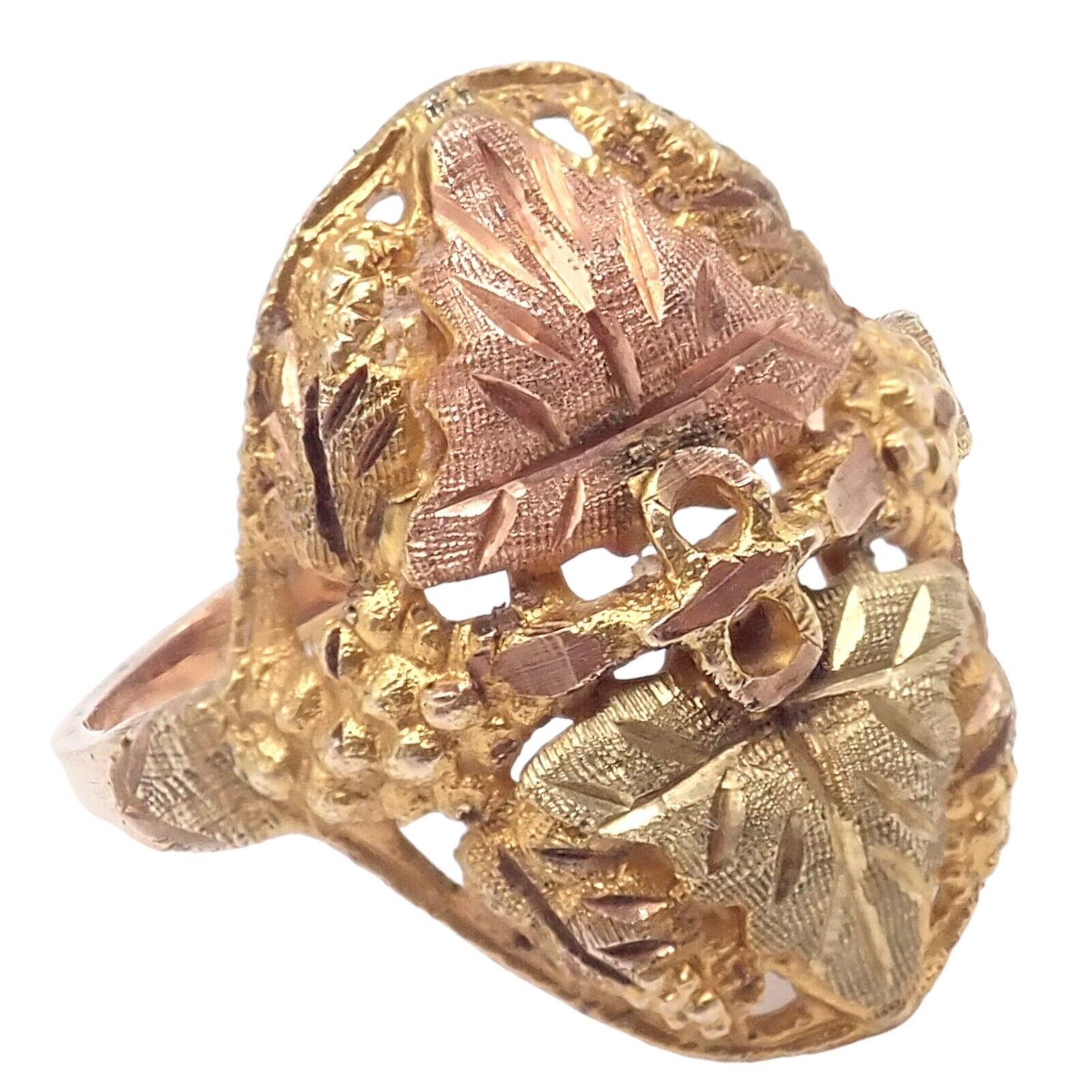 Vintage Estate 10k Multi Color Black Hills Gold Ring sz 5.5 | Fortrove
