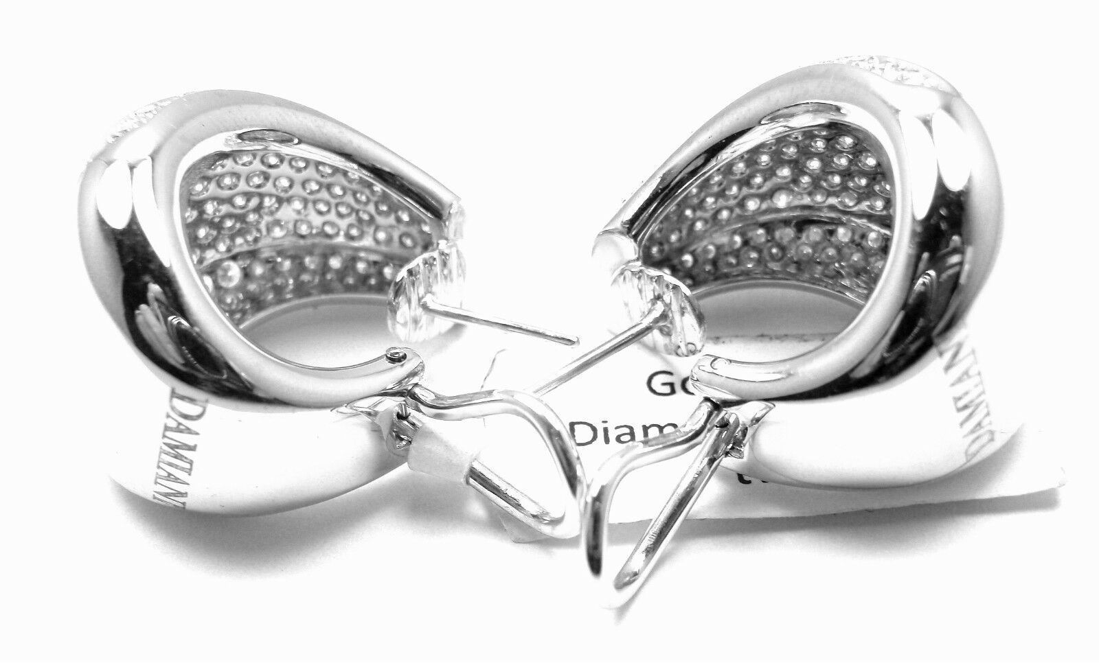 New Authentic Damiani Da Definire 18k White Gold 3.09ct Diamond Earrings $22,900 | Fortrove
