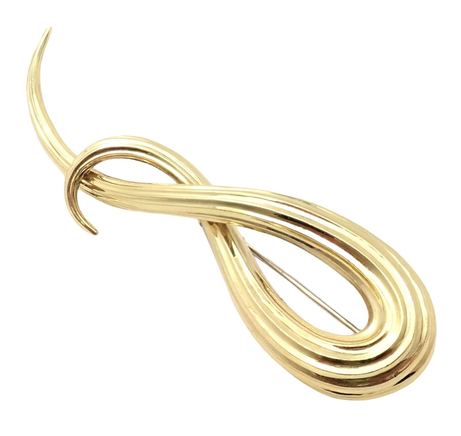 Rare! Authentic Henry Dunay 18k Yellow Gold Abstract Pin Brooch | Fortrove